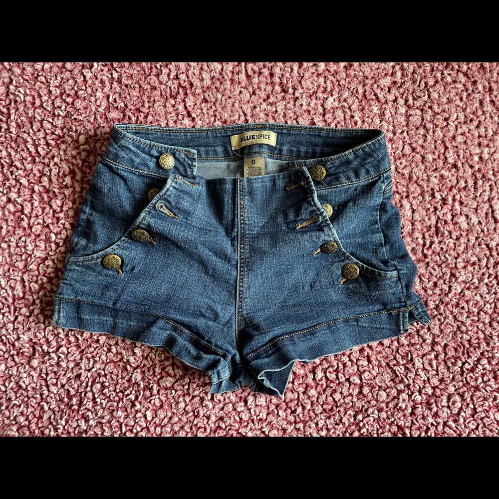 Blue Spice High Waisted Shorts